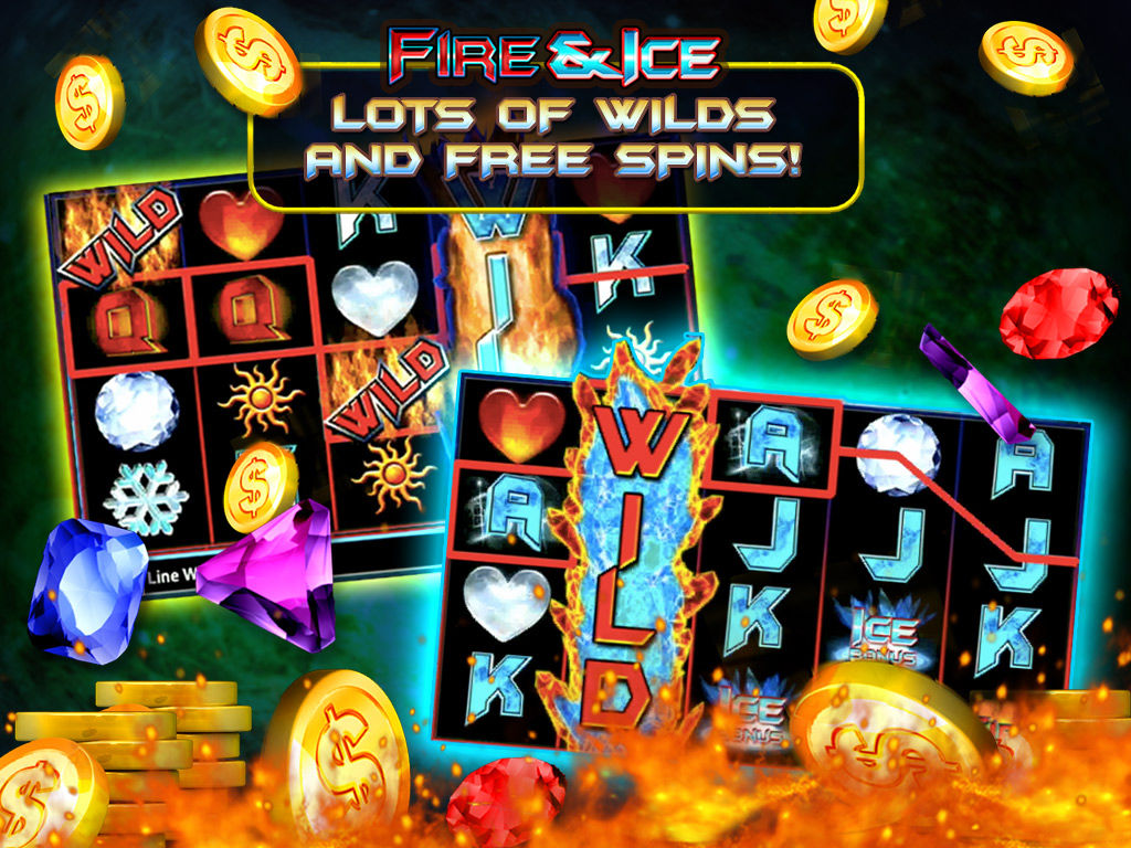 Fire and ice slot machine with spin